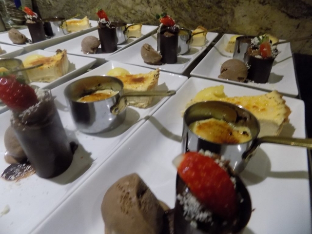 Desserts ready to be served for dinner party Lancashire